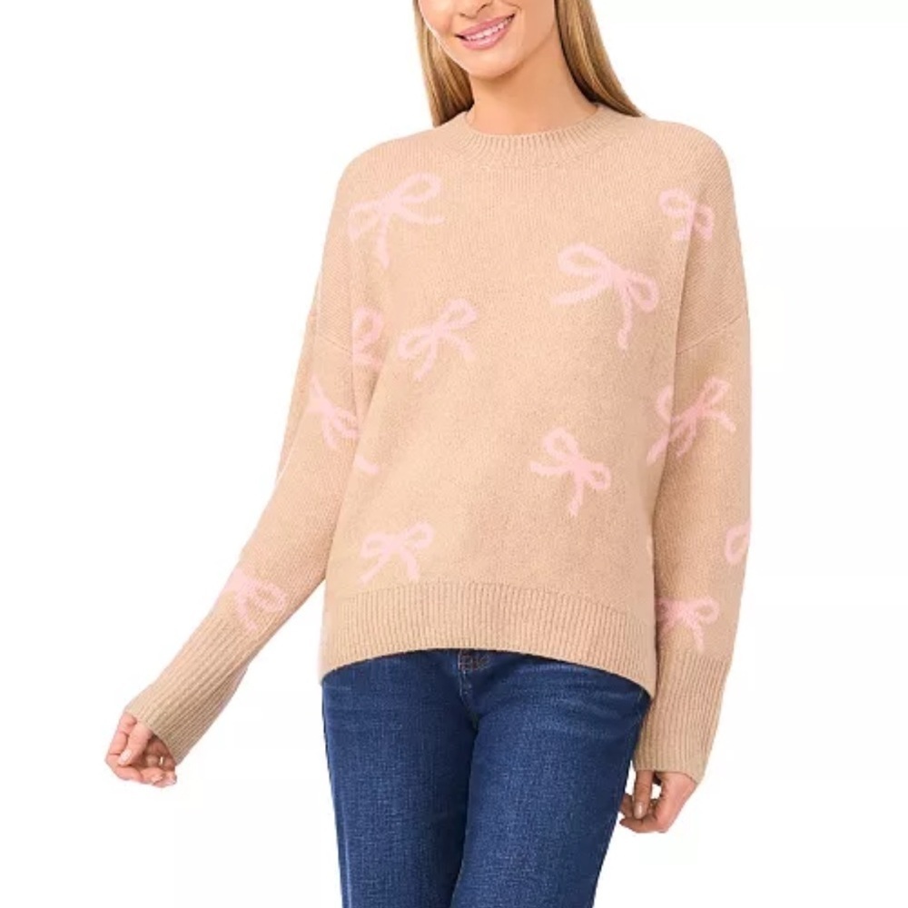 CeCe
Women's Ribbon Print Pull On Sweater coastal beige